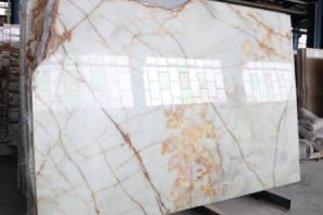 خرید و قیمت روز سنگ اسلب سفید طلایی